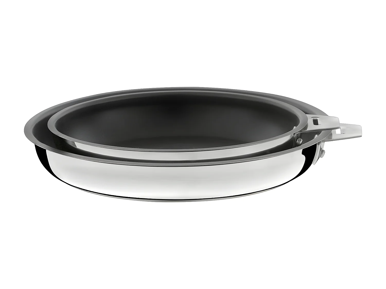 Malice - Série de 2 poêles 20/24cm inox revêtu avec poignée noire