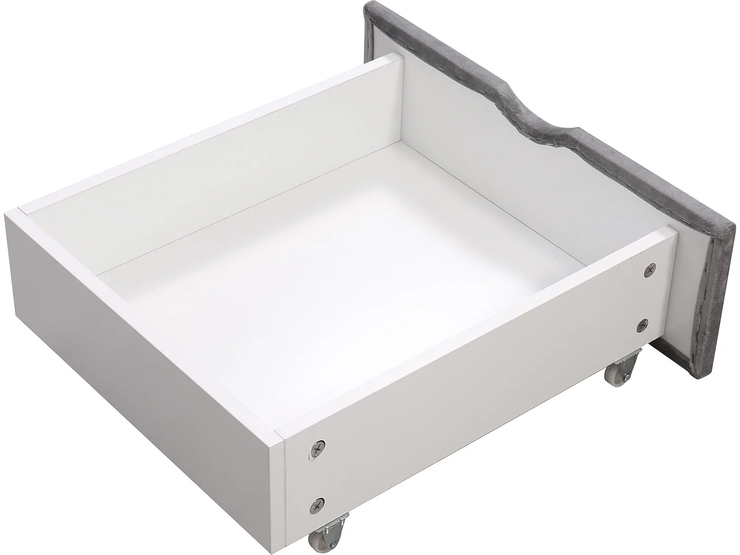 Bed met hoofdeinde - 140 x 200 cm - 4 lades - fluweel - lattenbodem - kleur grijs