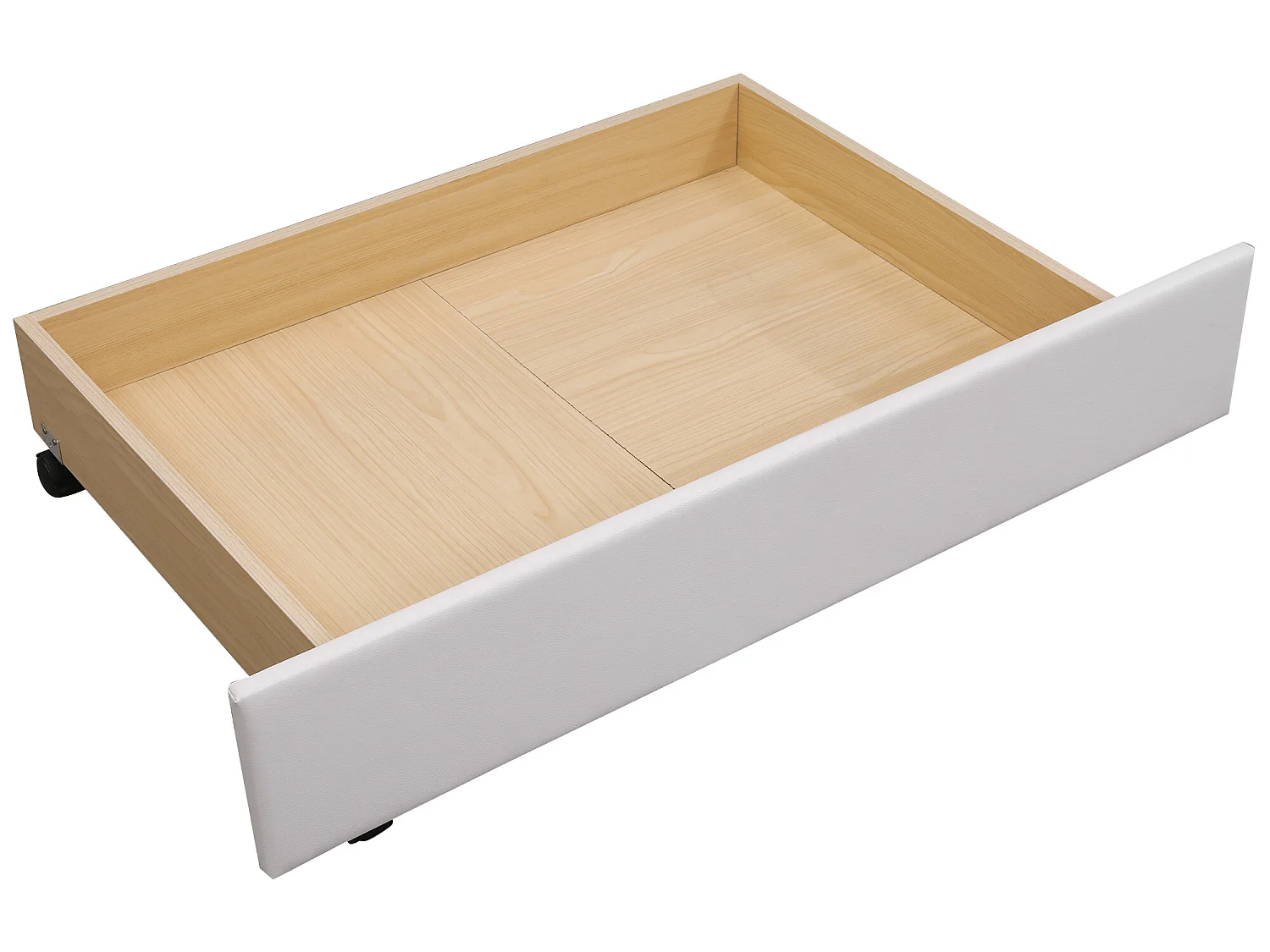 Cama con cabecero - 140 x 200 cm - 2 cajones - PU - somier de láminas - color blanco