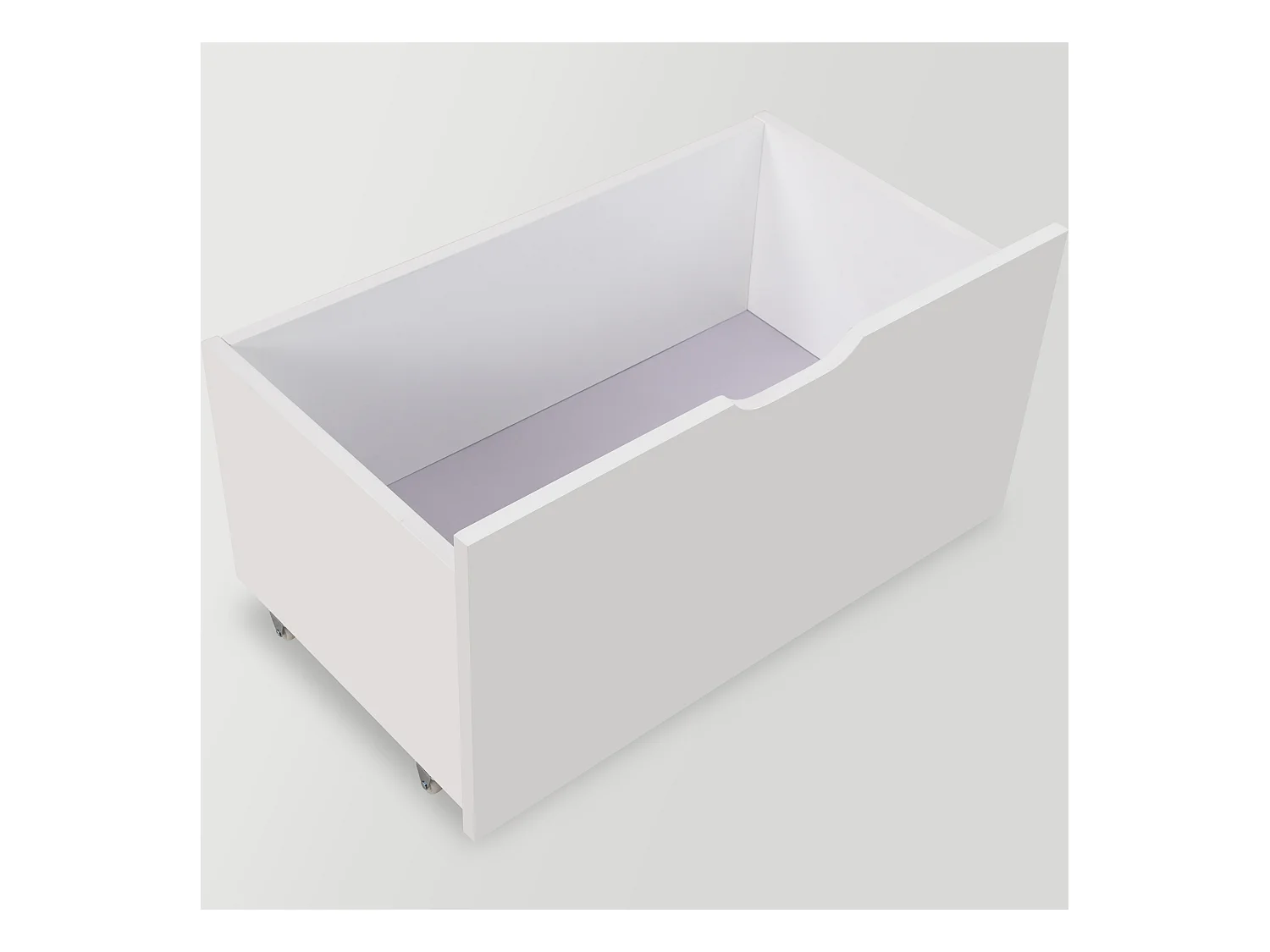 Cama de altura média com 2 gavetas grandes - 90 x 200 cm - madeira de pinho - base de ripas - cores: branco e carvalho