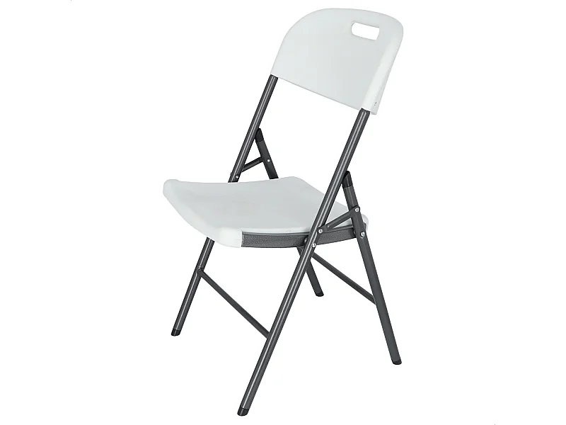 Chaise de restauration avec structure métallique, finition blanche, 45x53x87 cm