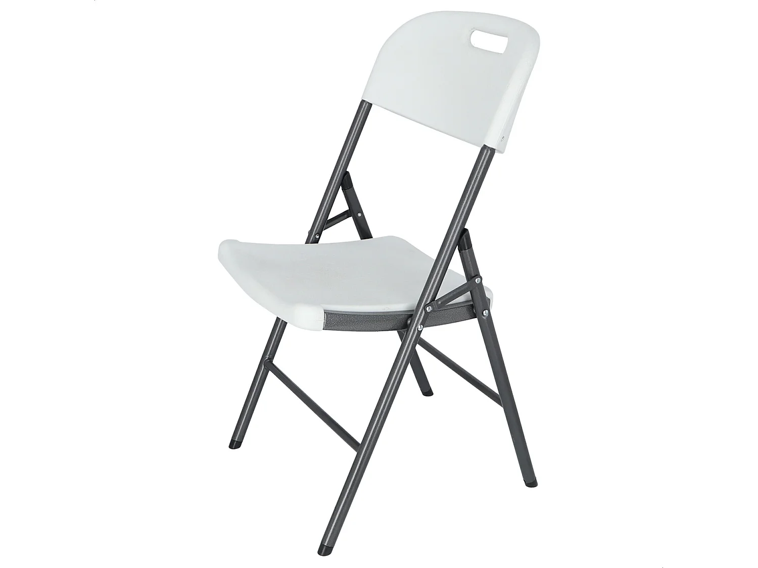 Chaise de restauration avec structure métallique, finition blanche, 45x53x87 cm