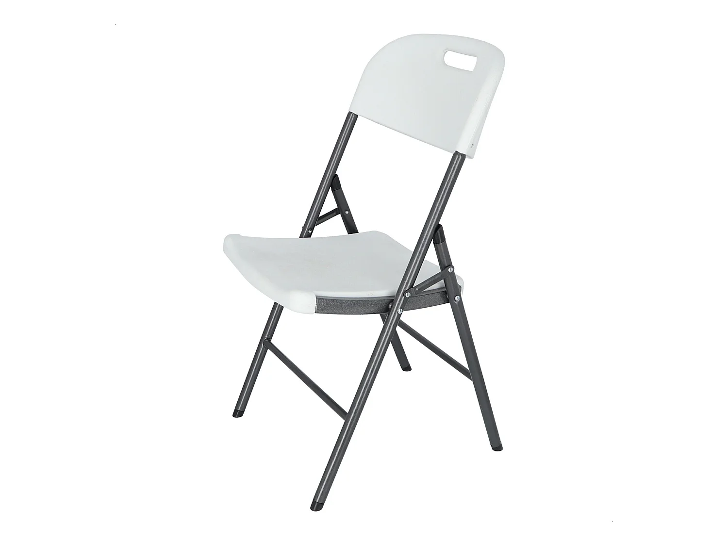 Chaise de restauration avec structure métallique, finition blanche, 45x53x87 cm
