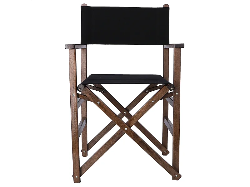 Chaise de réalisateur structure en noyer et toile noire, 51x46x86 cm