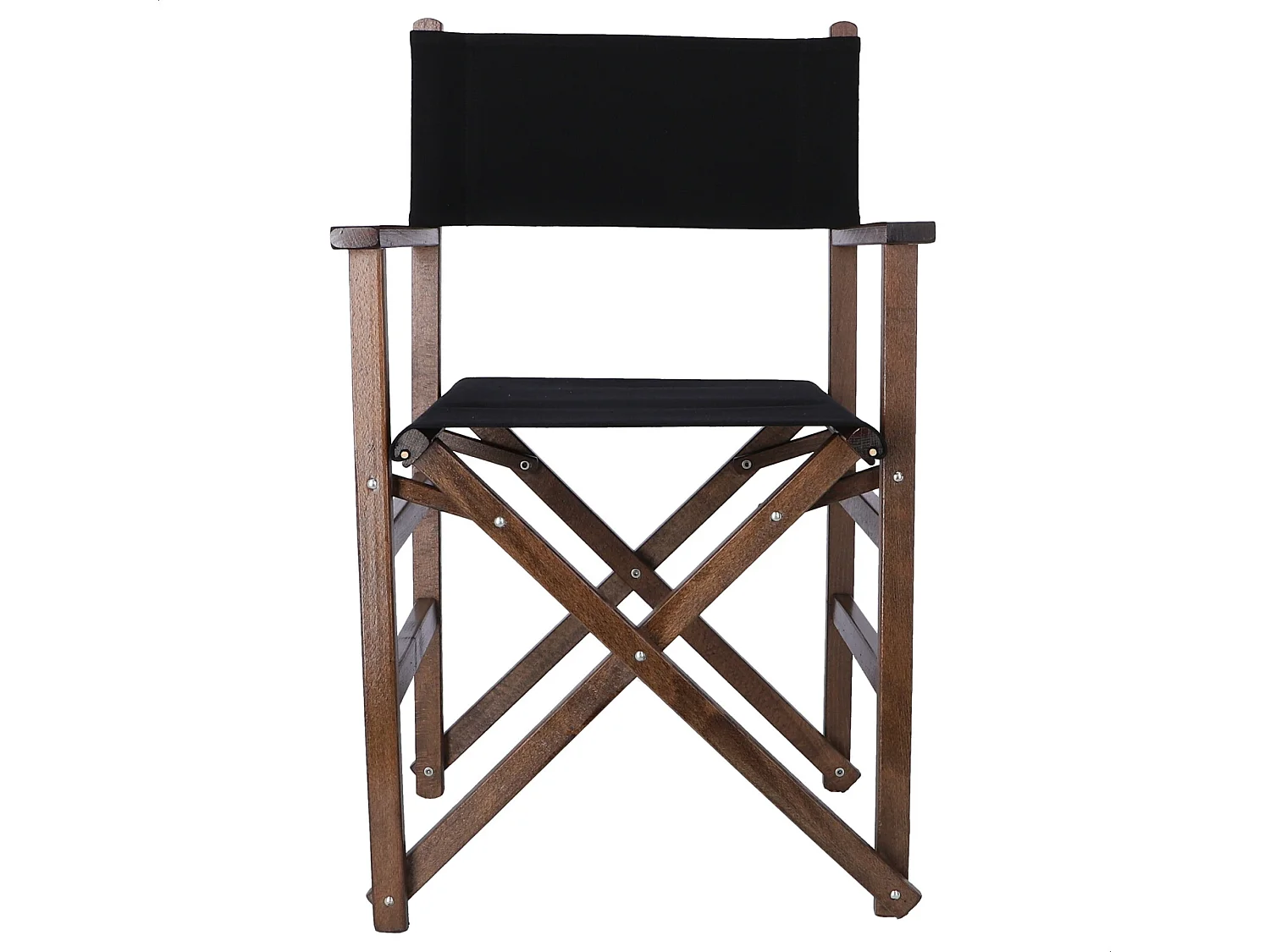 Chaise de réalisateur structure en noyer et toile noire, 51x46x86 cm