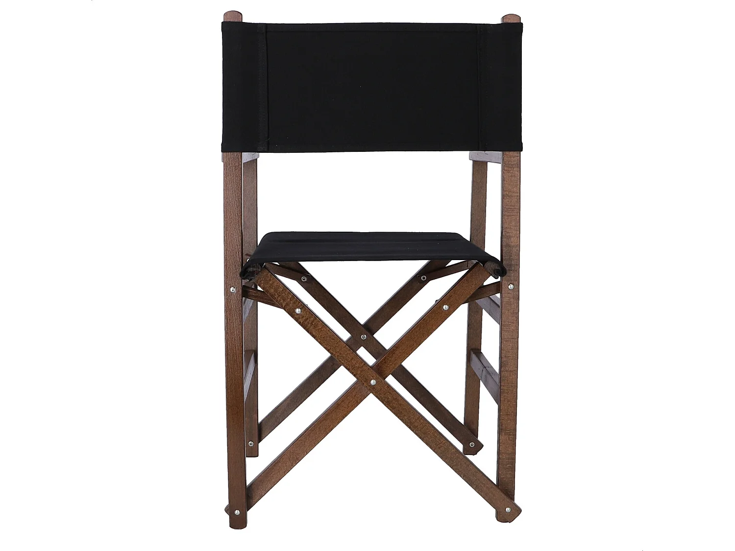 Chaise de réalisateur structure en noyer et toile noire, 51x46x86 cm