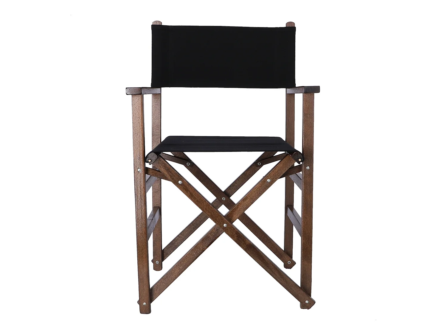Chaise de réalisateur structure en noyer et toile noire, 51x46x86 cm