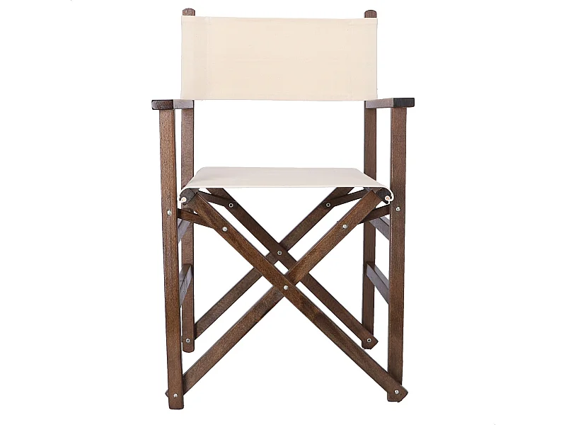 Chaise de réalisateur structure noyer et toile brute, 51x46x86 cm