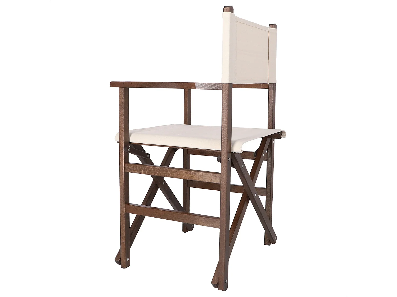 Chaise de réalisateur structure noyer et toile brute, 51x46x86 cm