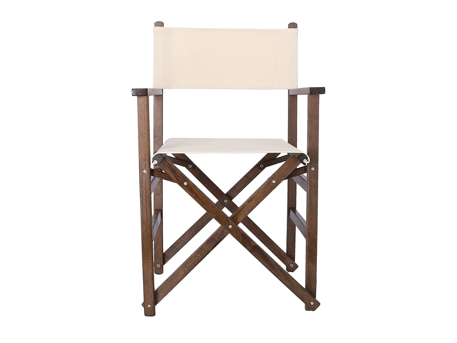 Chaise de réalisateur structure noyer et toile brute, 51x46x86 cm