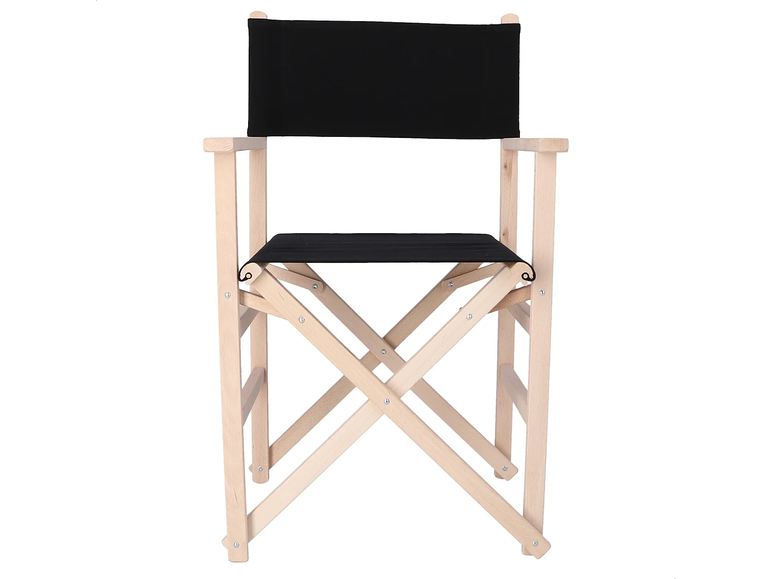 Chaise de réalisateur Sunset fini SANS vernis, toile noire, 51x46x86 cm