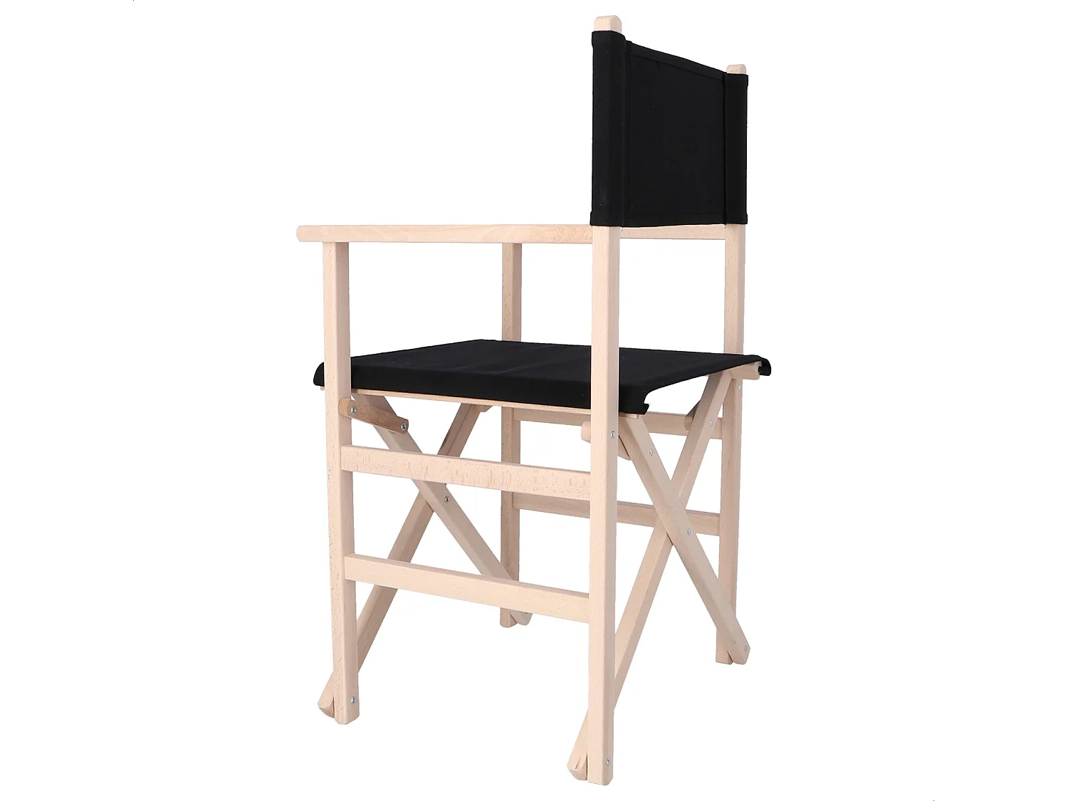 Chaise de réalisateur Sunset fini SANS vernis, toile noire, 51x46x86 cm