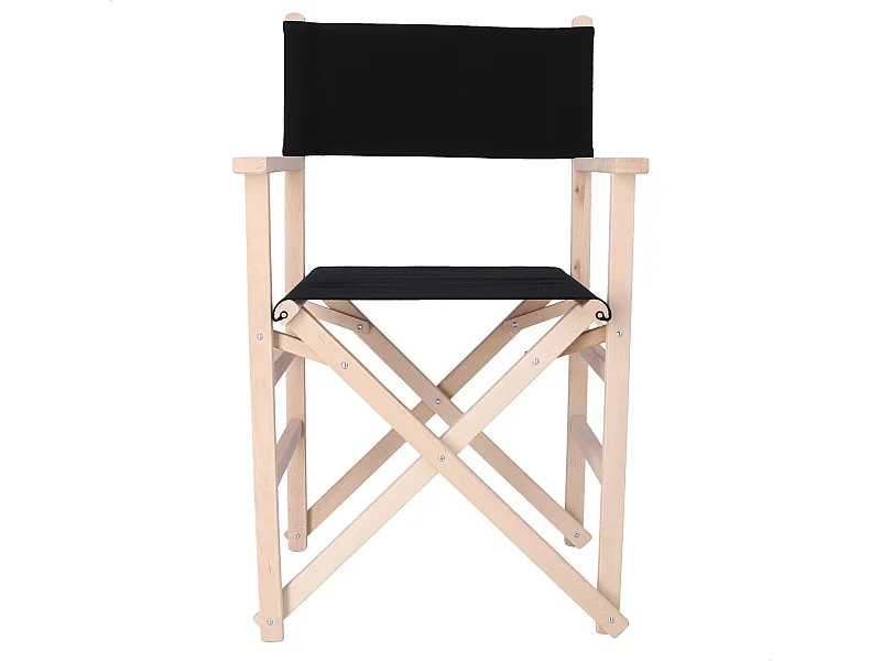 Chaise de réalisateur Sunset fini SANS vernis, toile noire, 51x46x86 cm