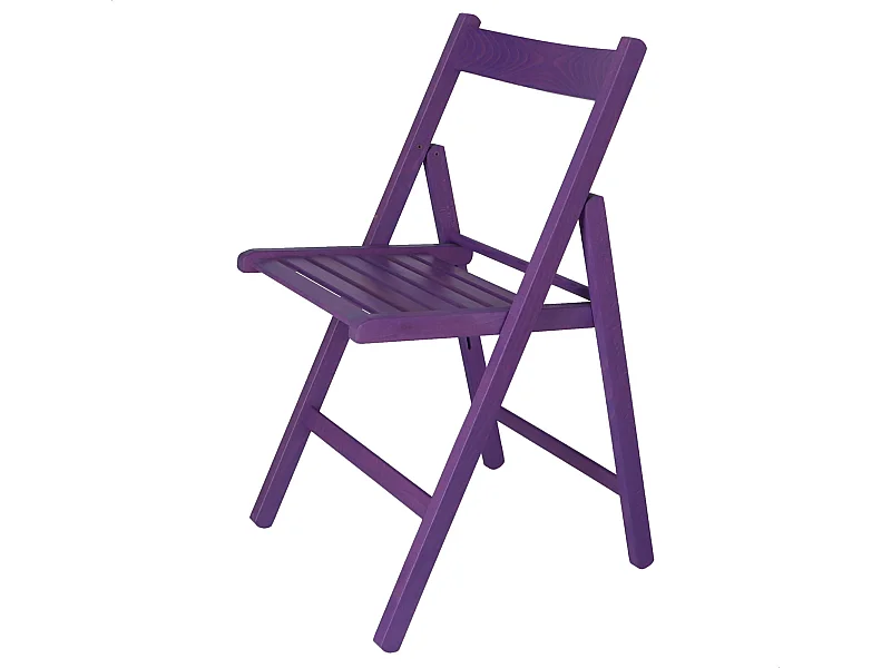 Chaise BAS en bois de hêtre, finition lilas, 43x47x79 cm