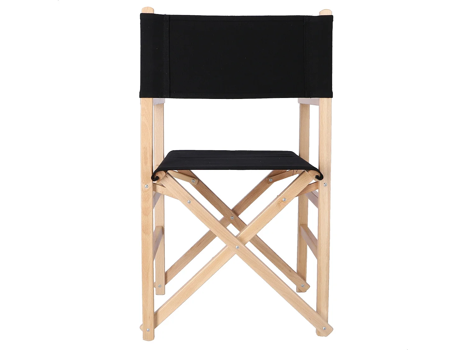 Chaise de réalisateur Sunset finition vernis, toile noire, 51x46x86 cm