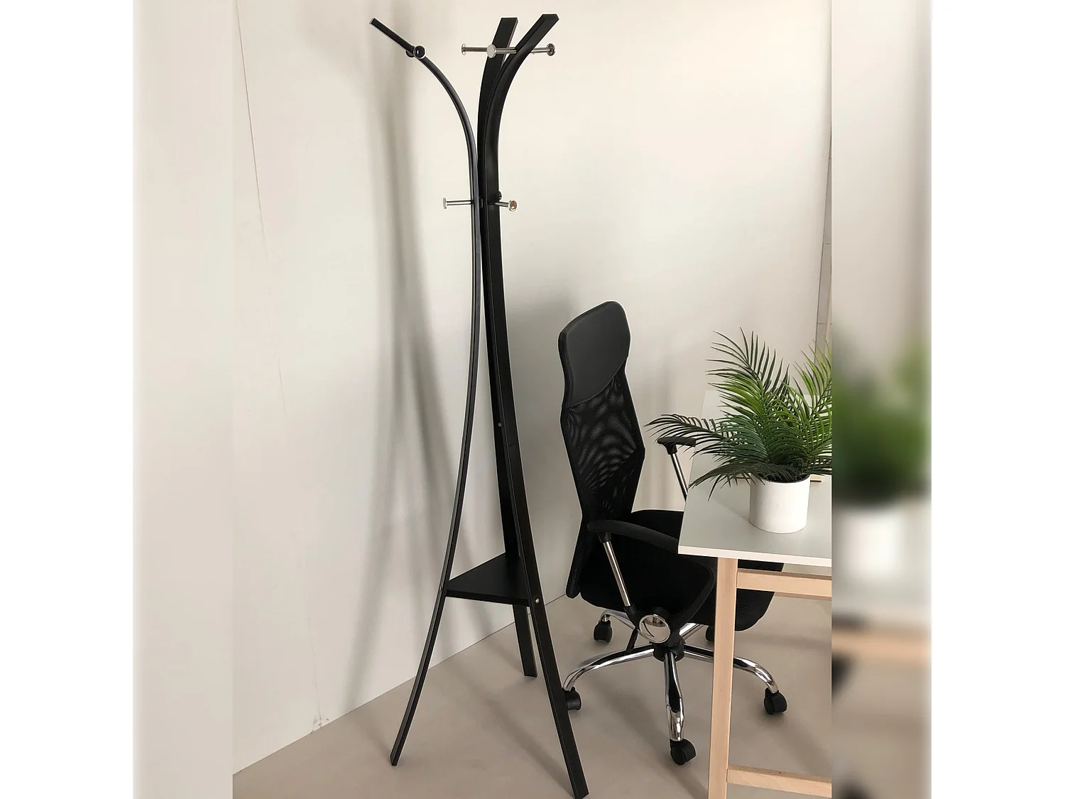 Chaise de bureau en métal et similicuir, 62x70x110 cm