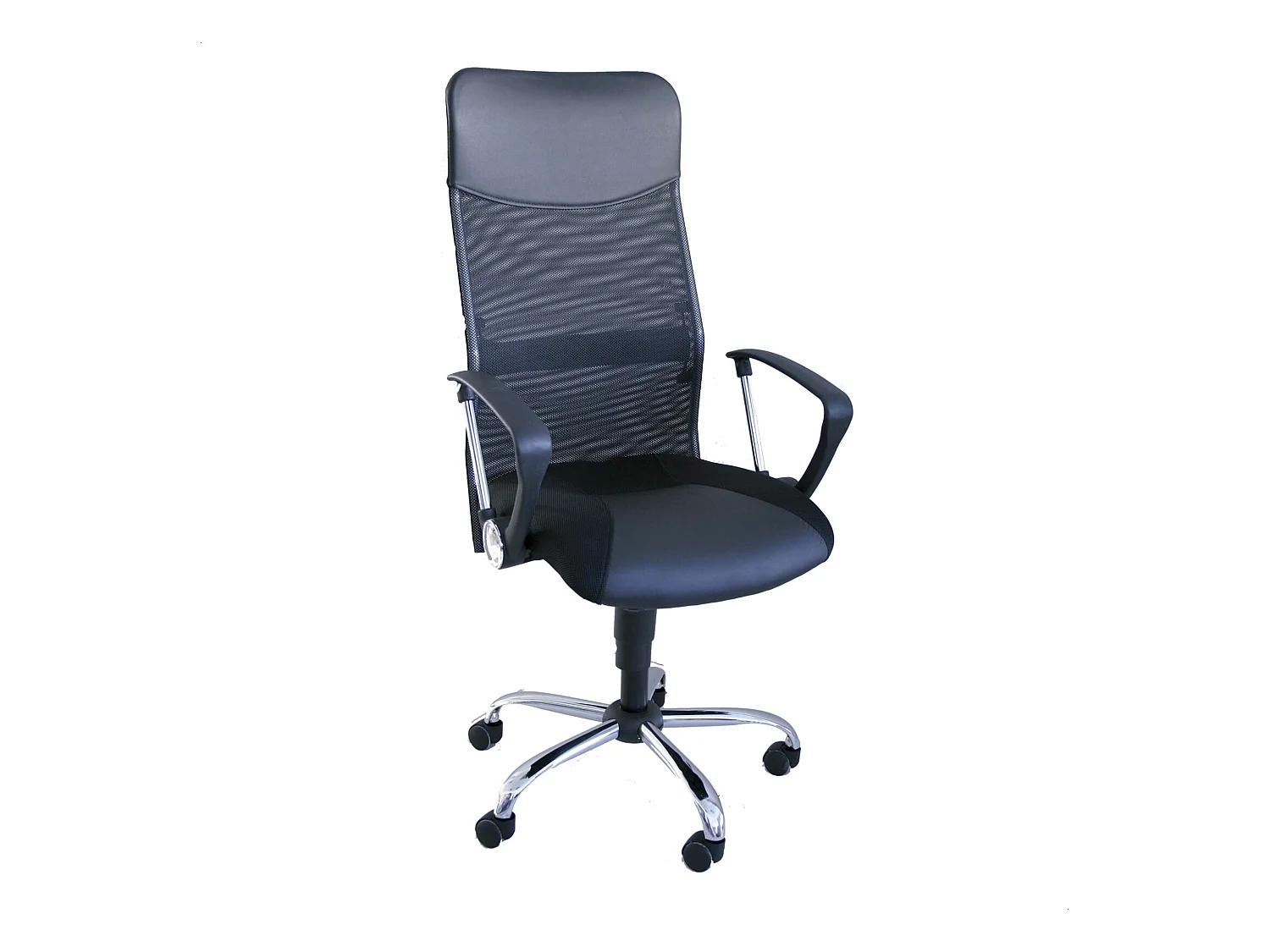 Chaise de bureau en métal et similicuir, 62x70x110 cm