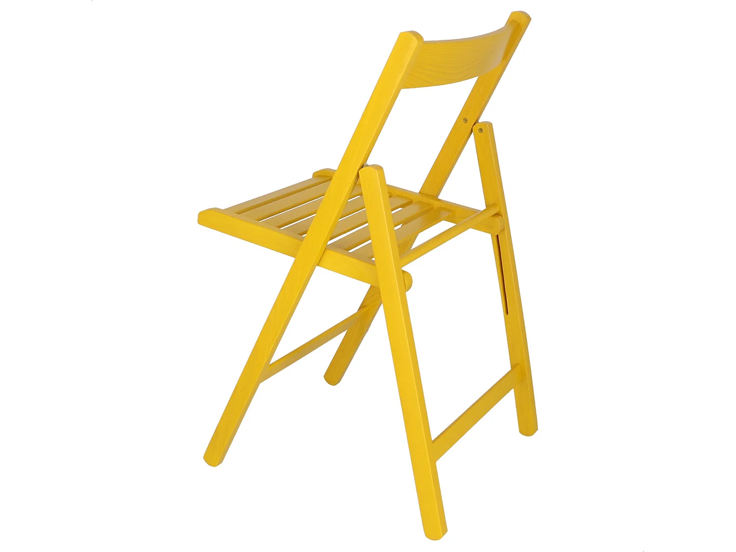 Chaise BAS en bois de hêtre, finition jaune, 43x47x79 cm