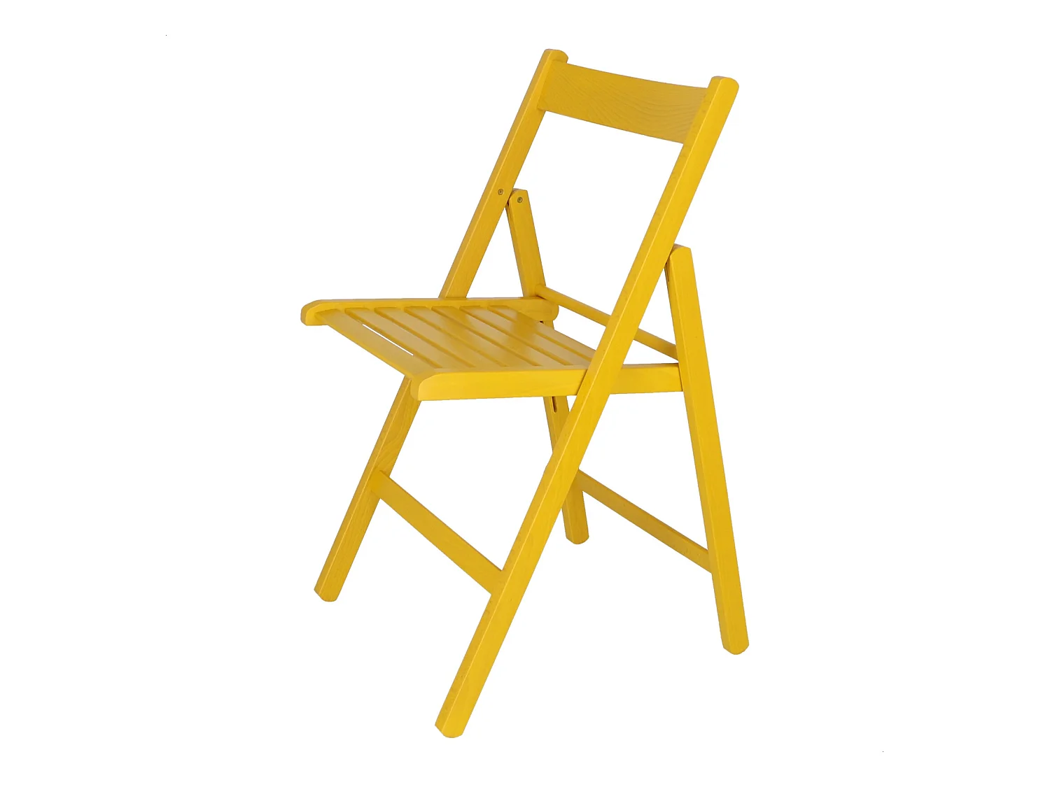 Chaise BAS en bois de hêtre, finition jaune, 43x47x79 cm