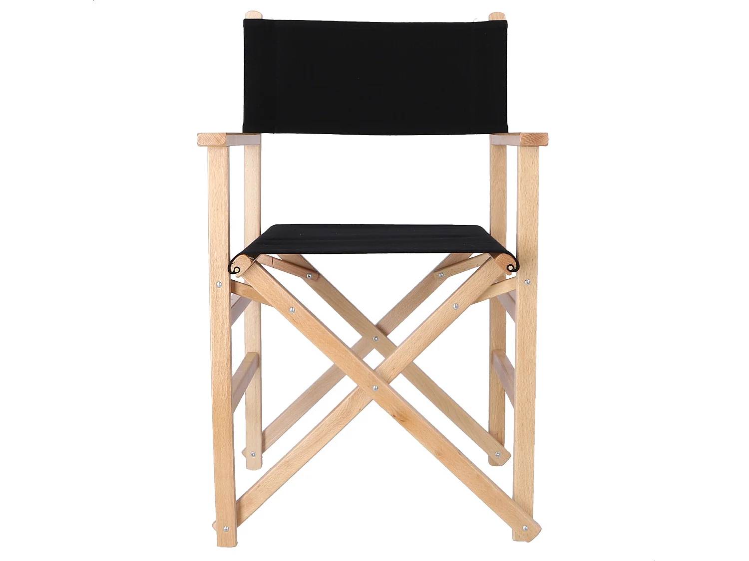 Chaise de réalisateur Sunset finition à l'huile, toile noire, 51x46x86 cm