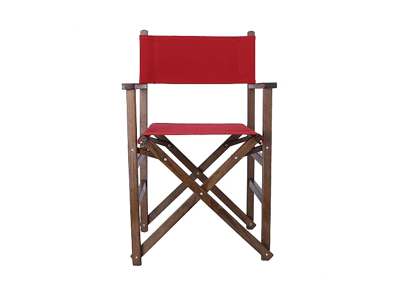 Chaise de réalisateur structure noyer et toile marron, 51x46x86 cm