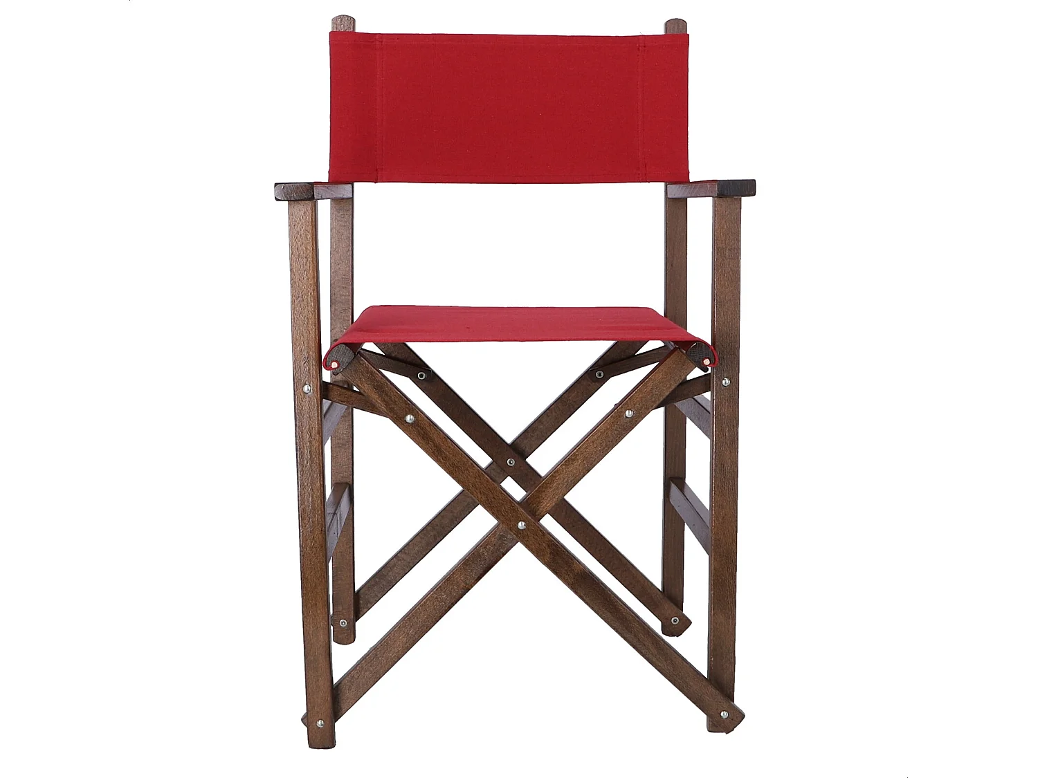 Chaise de réalisateur structure noyer et toile marron, 51x46x86 cm