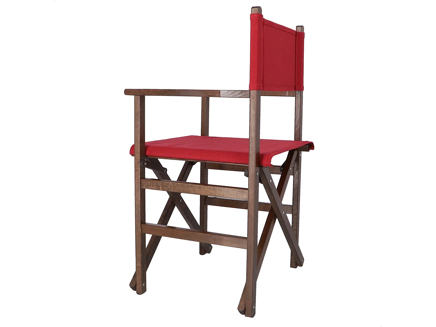 Chaise de réalisateur structure noyer et toile marron, 51x46x86 cm