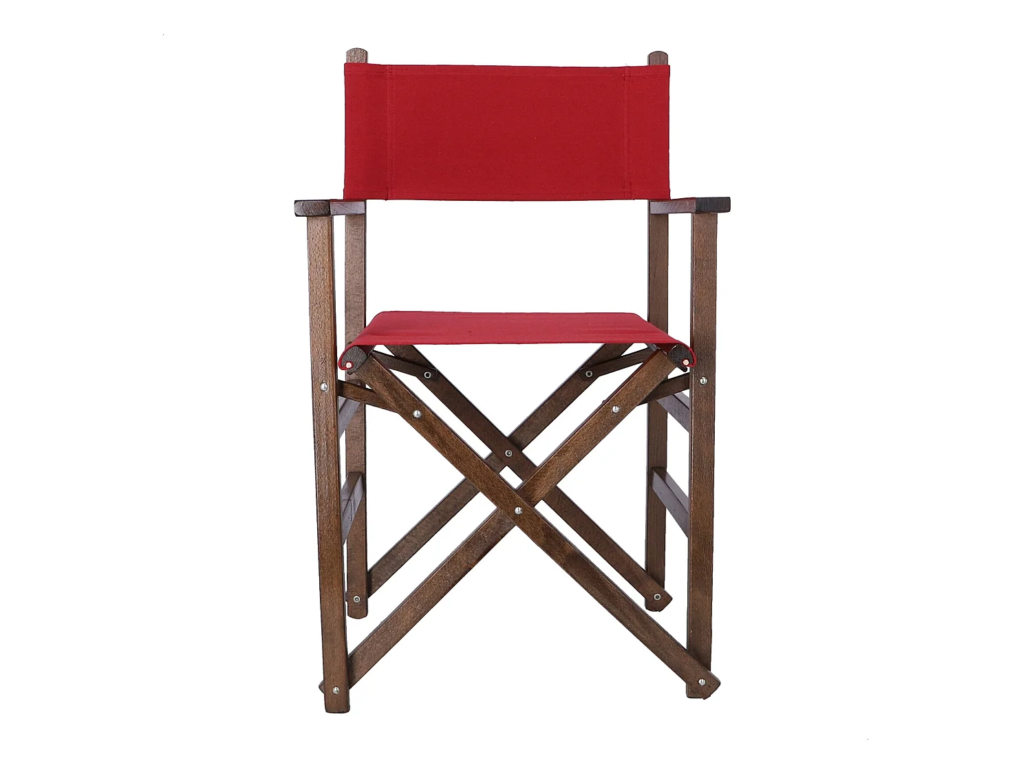 Chaise de réalisateur structure noyer et toile marron, 51x46x86 cm