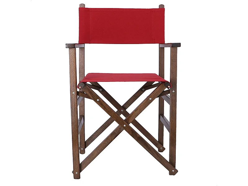 Chaise de réalisateur structure noyer et toile marron, 51x46x86 cm
