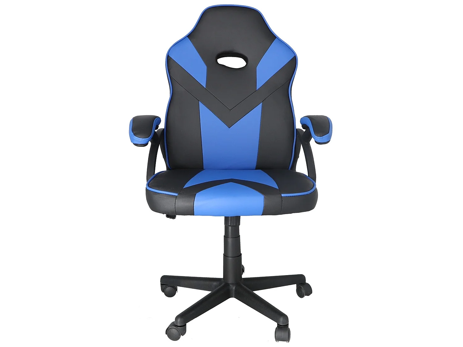 Chaise de bureau universelle gaming bleue avec accoudoirs