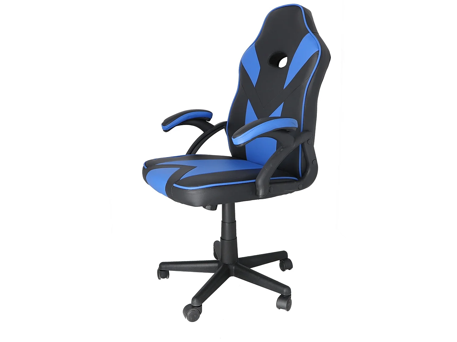 Chaise de bureau universelle gaming bleue avec accoudoirs