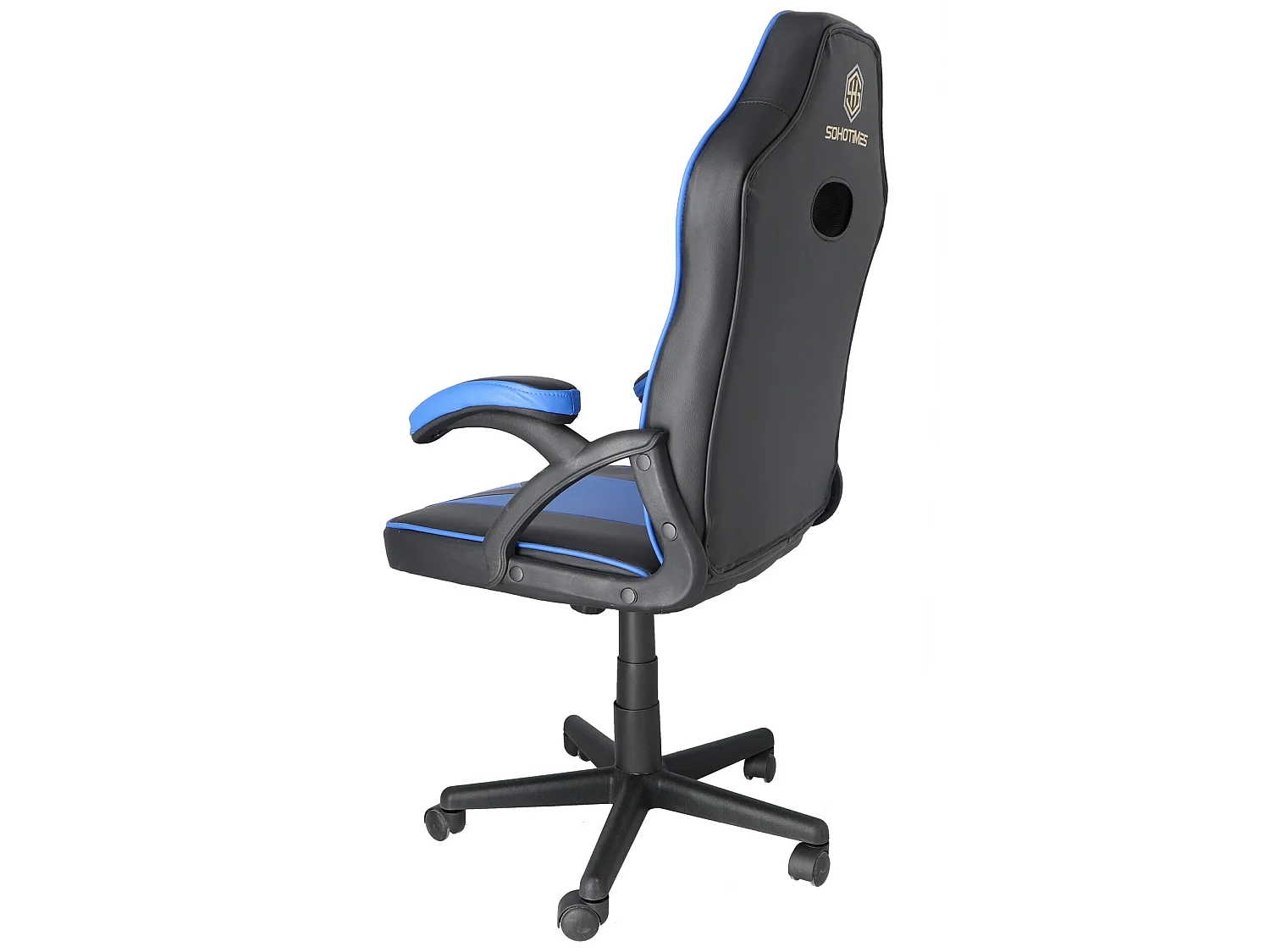 Chaise de bureau universelle gaming bleue avec accoudoirs