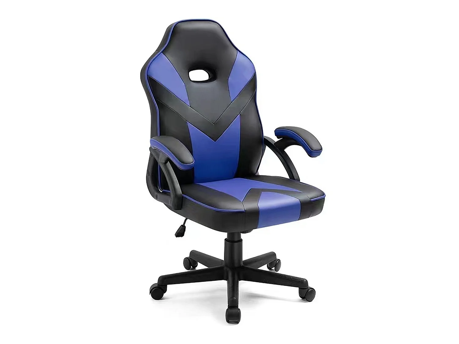 Chaise de bureau universelle gaming bleue avec accoudoirs