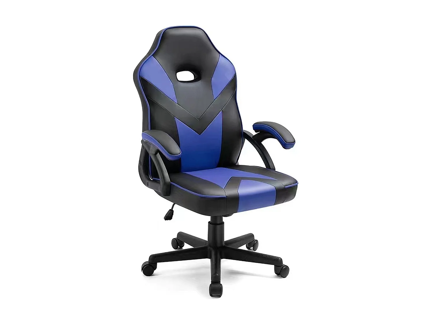 Chaise de bureau universelle gaming bleue avec accoudoirs