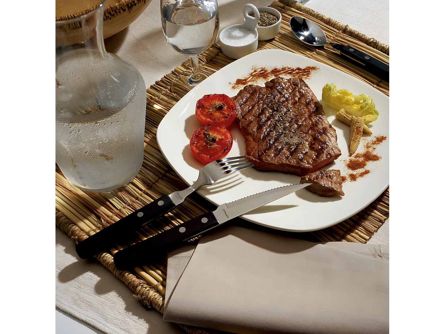 Steak Pizza Jumbo Noir - Set 6 couteaux steaks