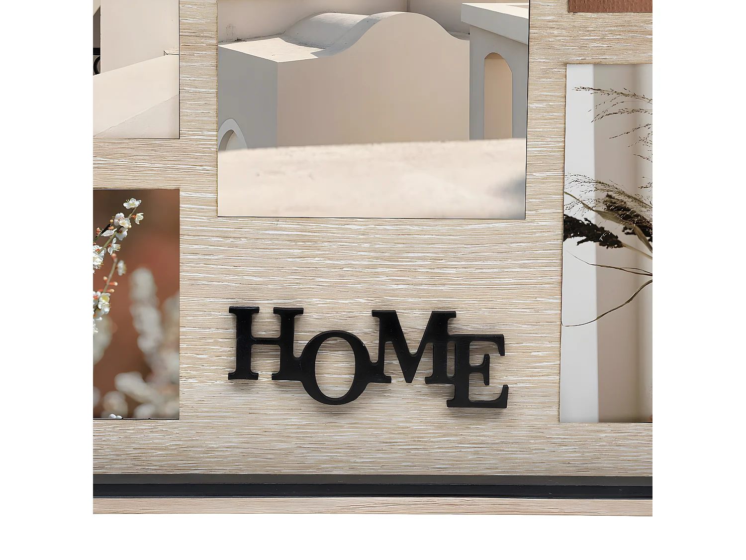Pêle-mêle Multivues 5 Photos en bois avec déco HOME 41.5 x 31.8 cm