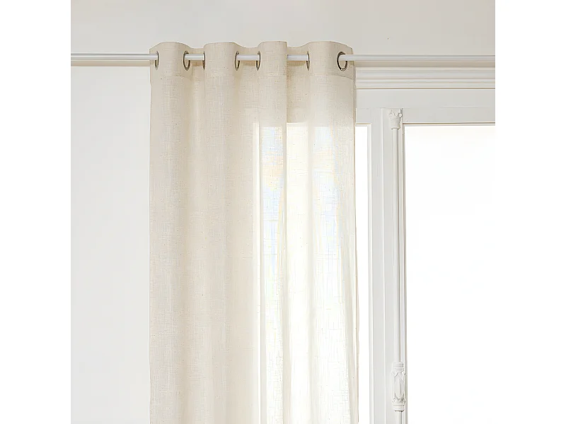 Rideau Voilage à Œillets "Alla" 140x240cm Beige Lin