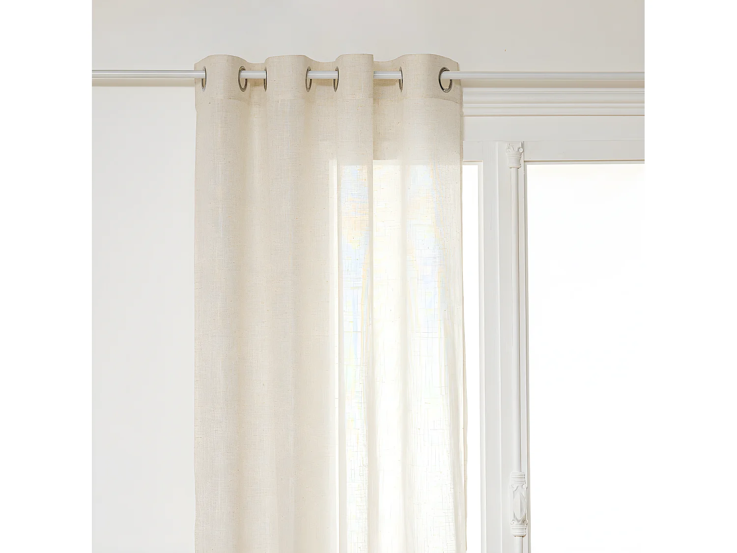 Rideau Voilage à Œillets "Alla" 140x240cm Beige Lin