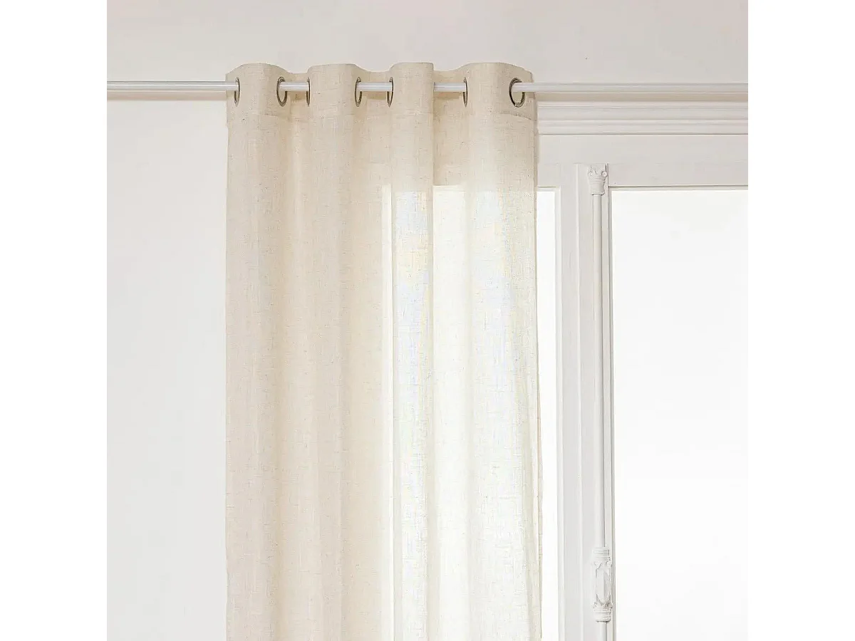 Rideau Voilage à Œillets "Alla" 140x240cm Beige Lin