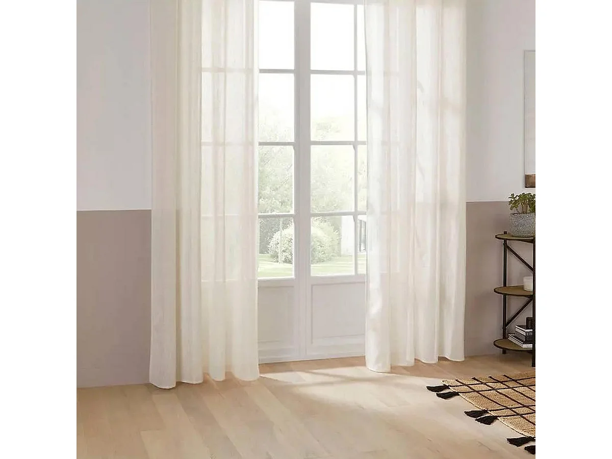 Rideau Voilage à Œillets "Alla" 140x240cm Beige Lin