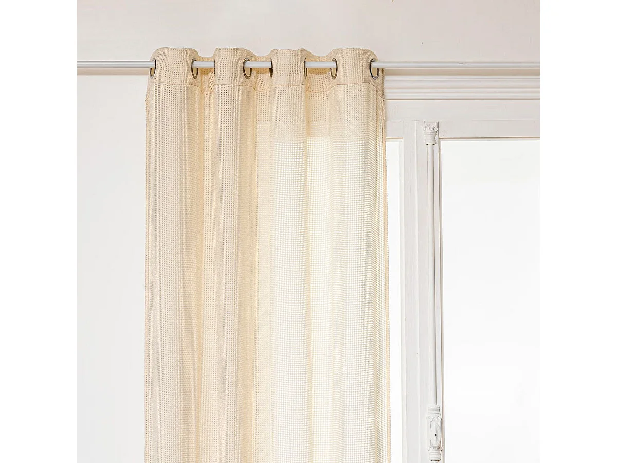 Rideau Voilage à Œillets "Rivi" 135x240cm Beige