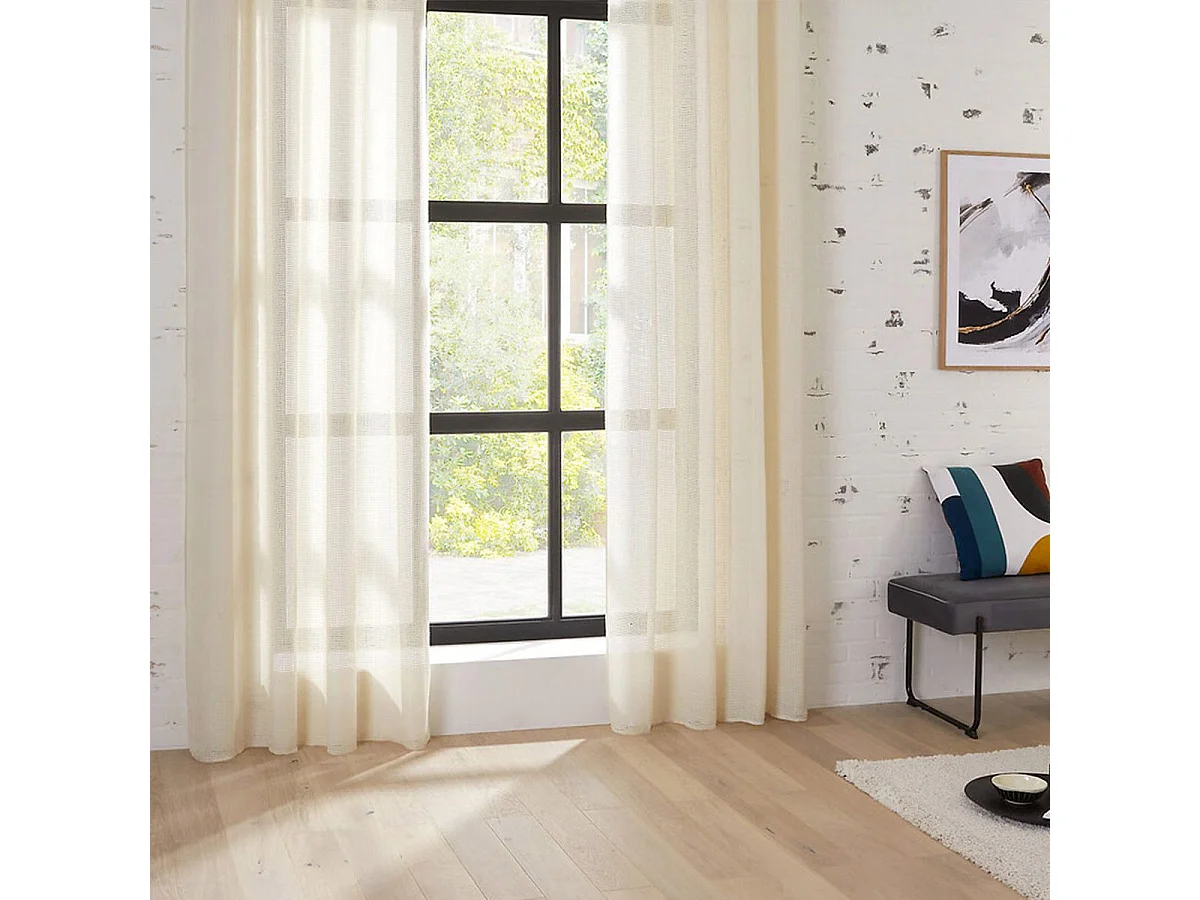 Rideau Voilage à Œillets "Rivi" 135x240cm Beige