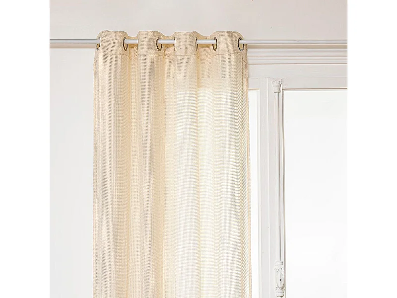 Rideau Voilage à Œillets "Rivi" 135x240cm Beige