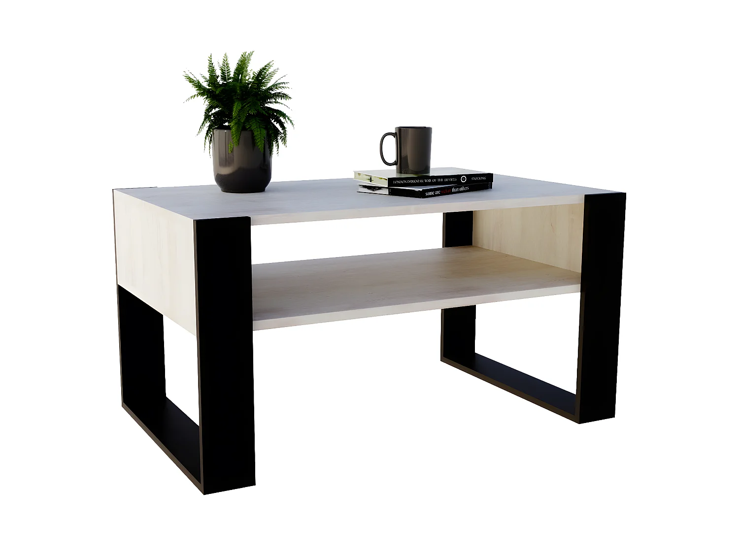 Couchtisch KARO 92 Cascina Kiefer / Schwarz