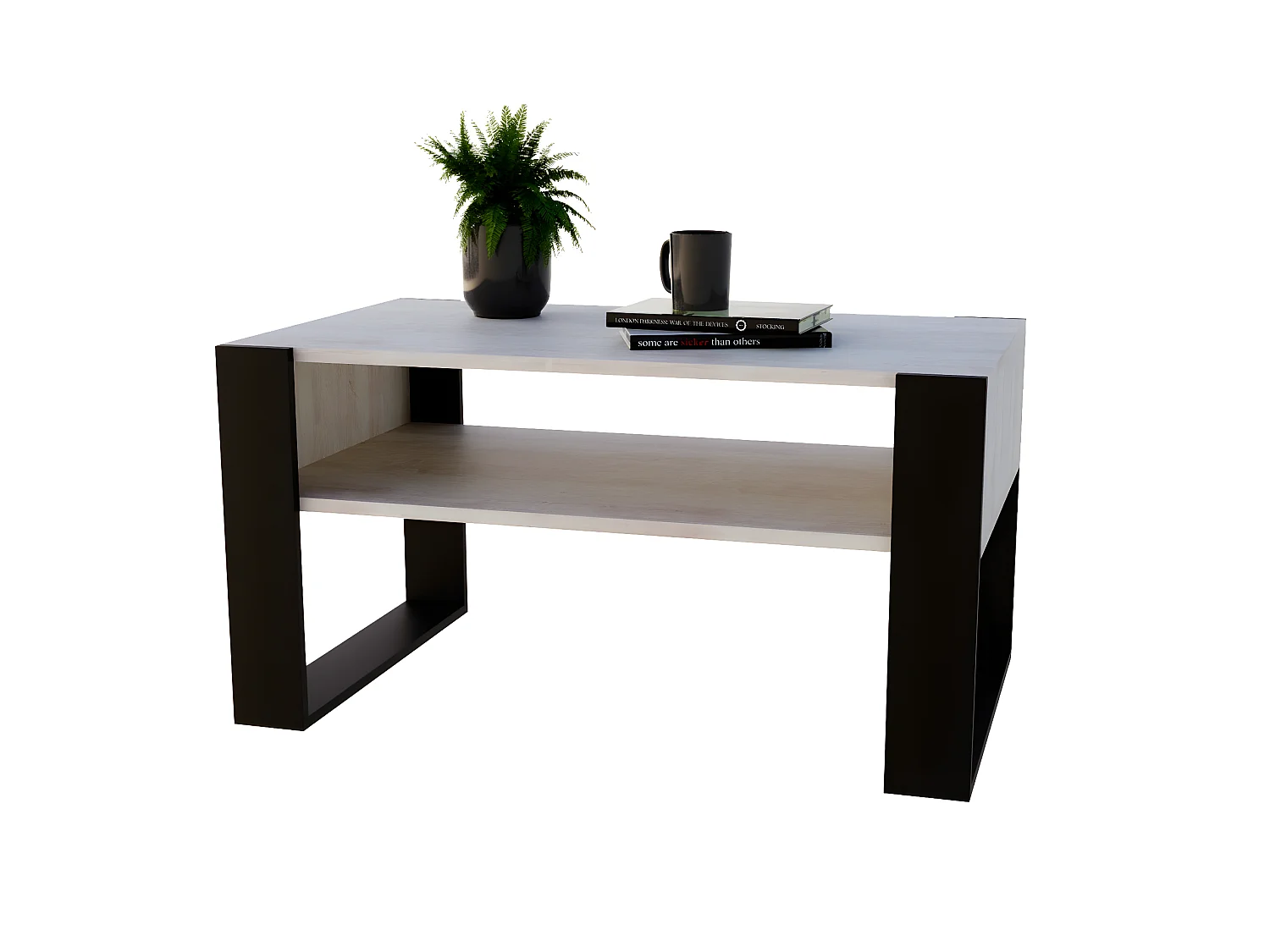 Couchtisch KARO 92 Cascina Kiefer / Schwarz