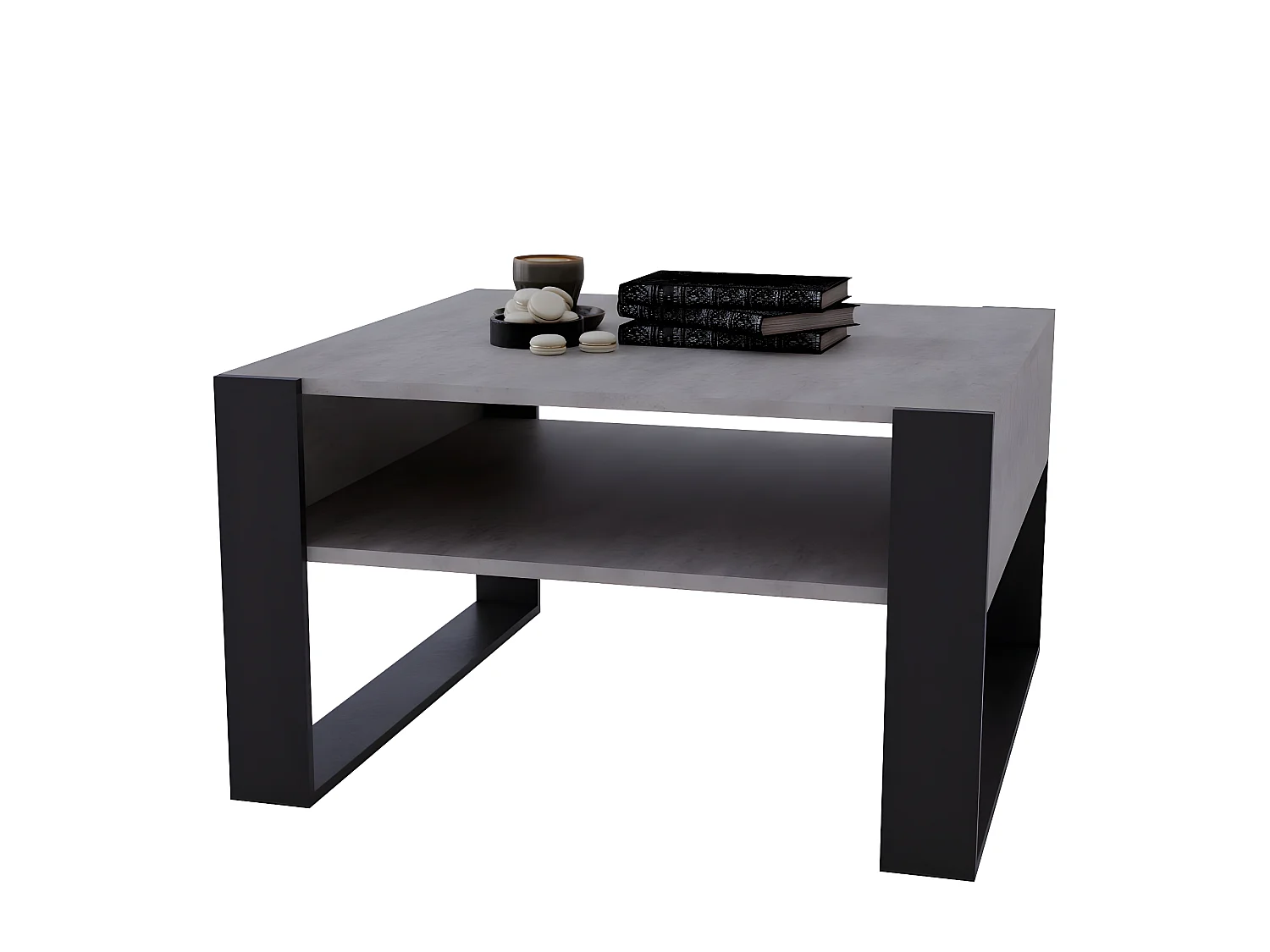 Table basse KARO 85 Chicago Béton / Noir