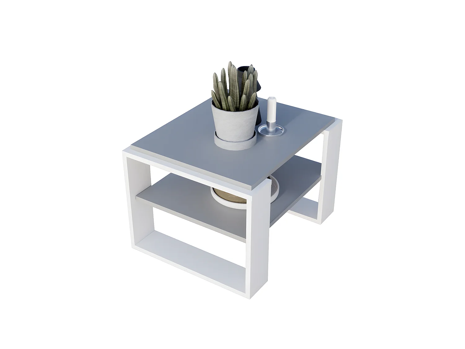 Couchtisch KAJA 63 Grau / Weiẞ