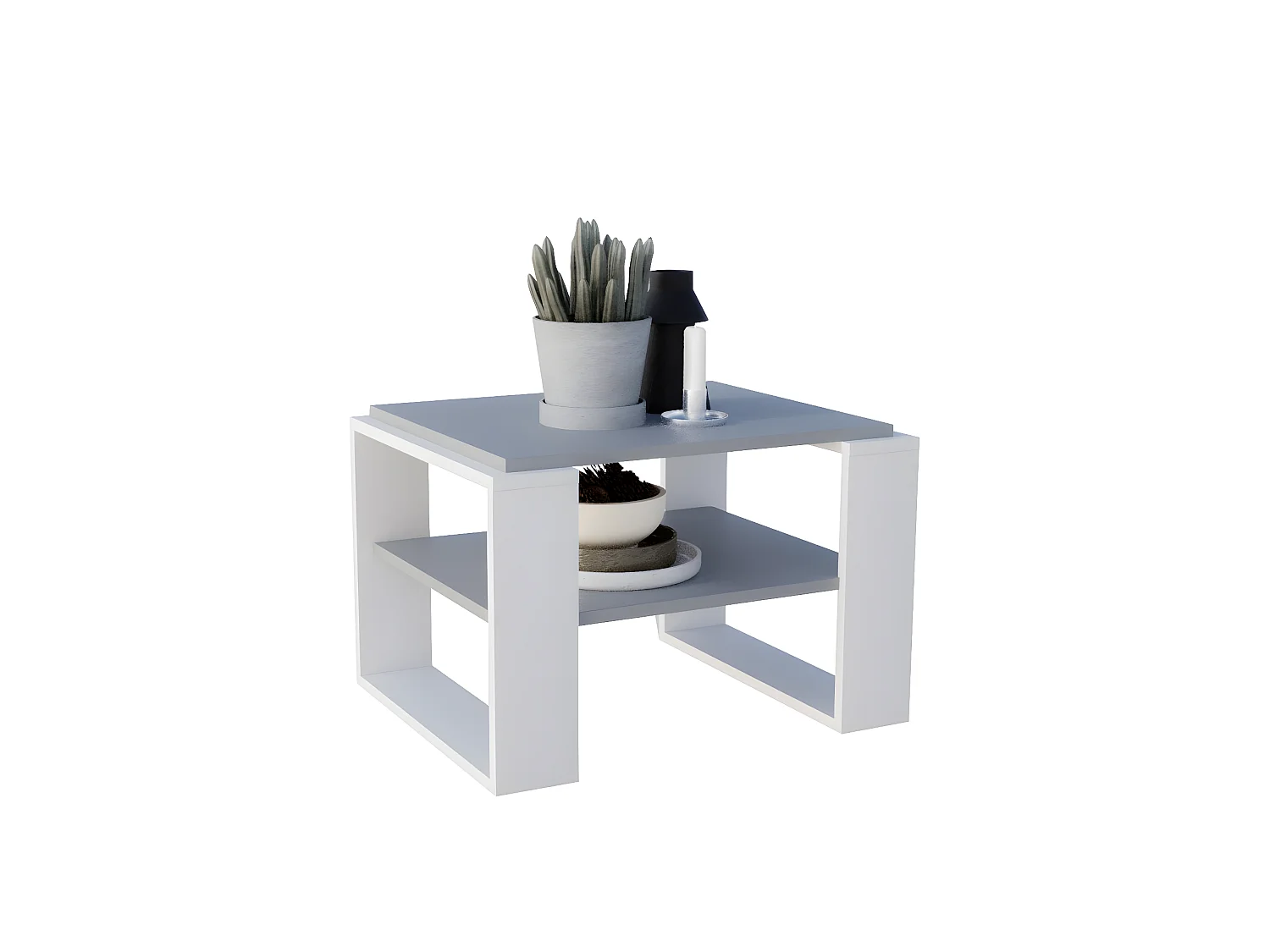 Couchtisch KAJA 63 Grau / Weiẞ