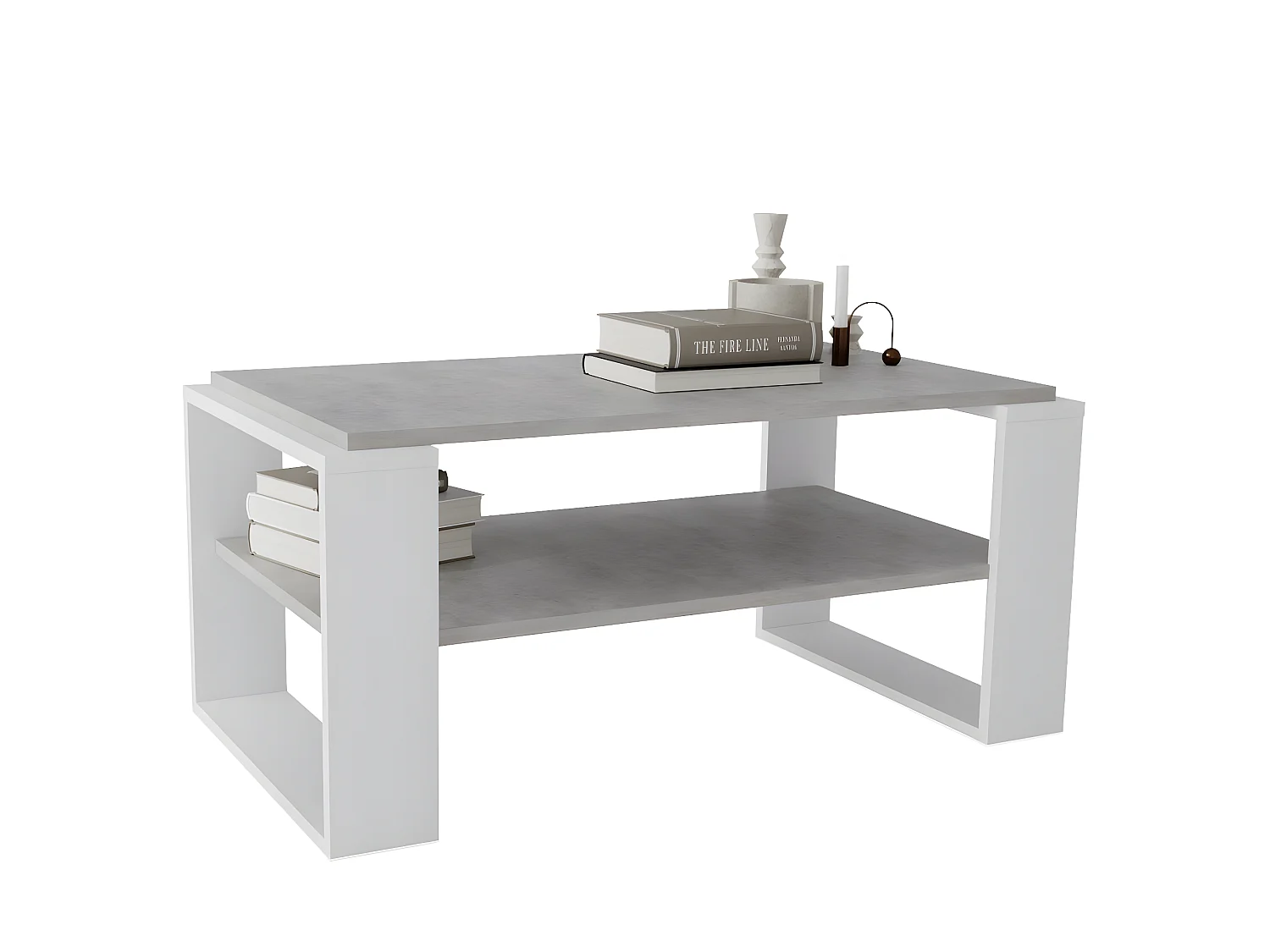 Couchtisch KAJA 96 Chicago Beton / Weiẞ