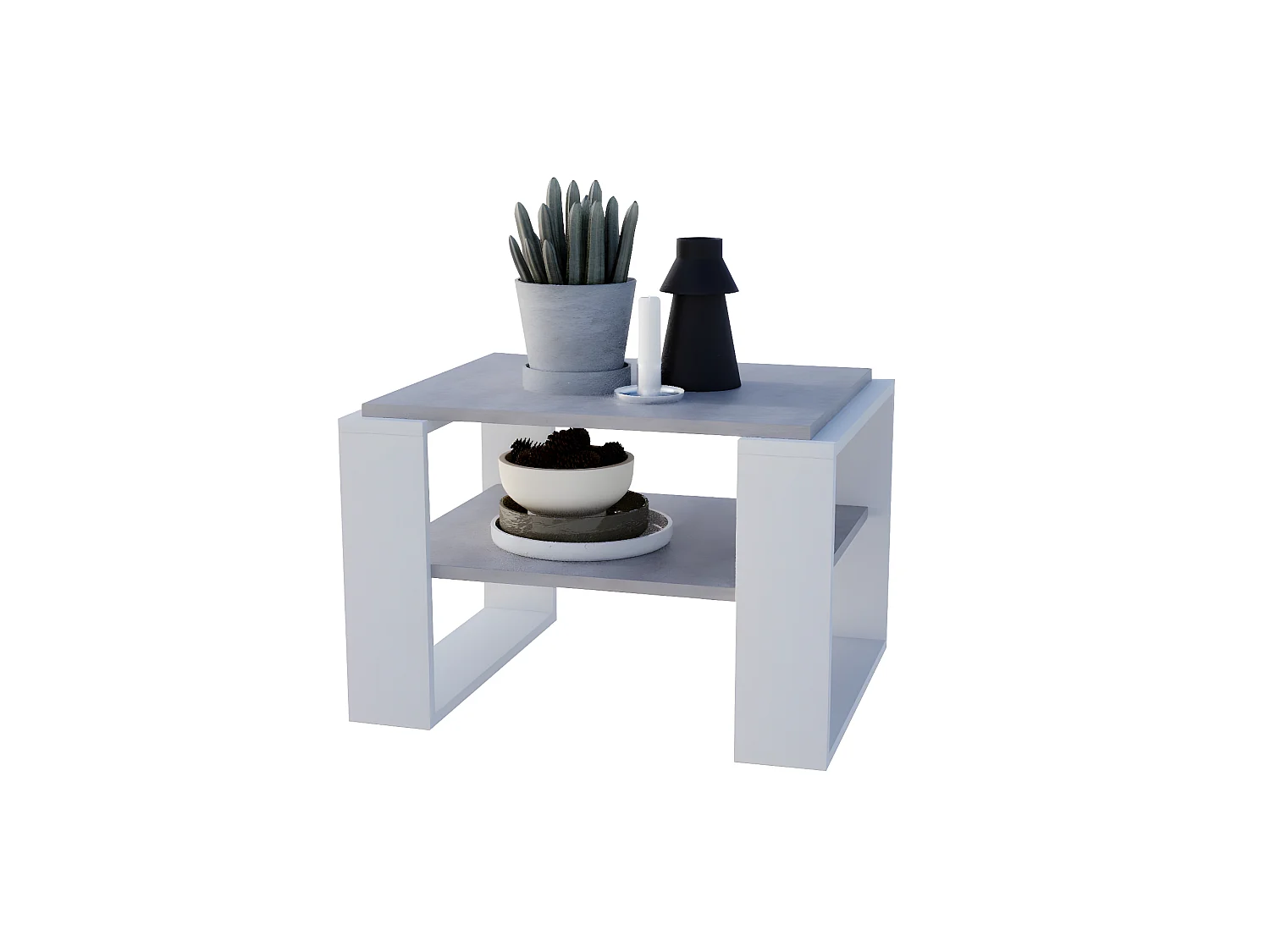 Table basse KAJA 63 Chicago Béton / Blanc